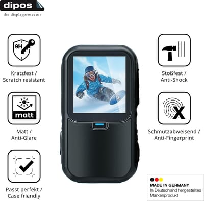 dipos – 2x Matte Pantserfolie geschikt voor AIKER ActionCam 4K G4MJ4YP8 | 9H Screenprotector