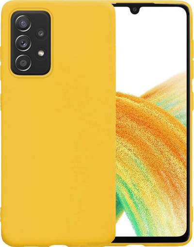 Hoesje - Geschikt voor Samsung Galaxy A33 - Sterk & Shockproof - Siliconen Case - Hoes Cover - Telefoonhoes - Geel