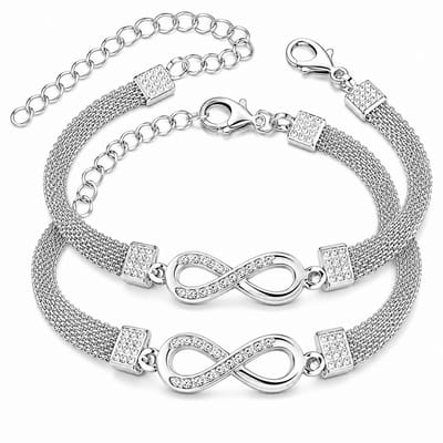 EmmyRovi Infinity Armbandjes Set van 2 – Vriendschapsarmbanden Dames – Cadeau voor Beste Vriendin