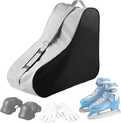 Schaats tas - Sporttas wieltjes - Schoenen vervoeren - Verstelbare schouderriem - 43 x 37 x 3 cm - Zwart