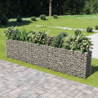vidaXL - Gabion - plantenbak - verhoogd - 450x50x100 - cm - gegalvaniseerd - staal