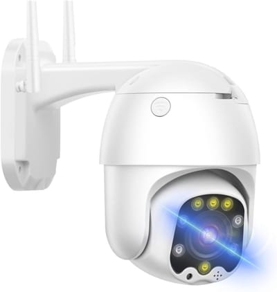 Beveiligingscamera Buiten - PTZ Camera IP Camera - Woning Beveiligen - 5x Optische Zoom - IP66 Waterdicht - Wit