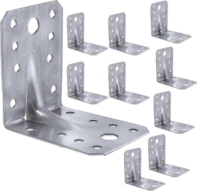 Hoekbeugels voor hout 70 x 70 x 55 mm - Gegalvaniseerd - 10 stuks met hoge draagkracht