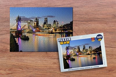 Puzzel Londen - Tower Bridge - Avond - Legpuzzel - Puzzel 500 stukjes