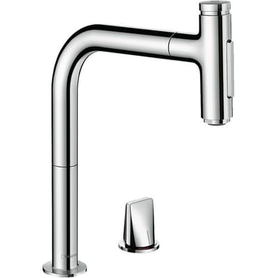 Hansgrohe Metris Select M71 2-hole single lever kitchen mixer 200, pull-out shower, 2jet, 73819000