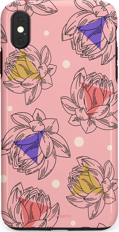 Casetastic Hoesje Geschikt voor Apple iPhone Xs Max - Stijlvolle Beschermende Duo-layer Case - Bloemen Pastel Roze