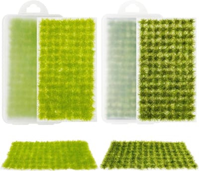 2 Kleur Statisch Gras Tuft Model Gras Tufts Terrain Model Kit Kunstgras Miniatuurbushes voor Spoorweglandschap en Modelbouwdecoratie