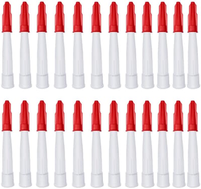 Cosensi- Cartridgenozzles - 24 Stuks - Siliconen Nozzles - Vervangtips - Rode Sealing Caps - Hoogwaardige Kunststof - Duurzaam en Herbruikbaar - Siliconenozzels