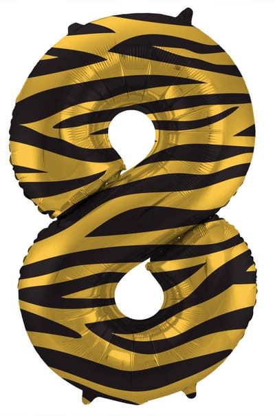 Folat - Folieballon Cijfer 8 Tiger Chic - 86 cm