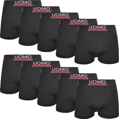 Boxershorts Heren Microfiber - 10-pack - Zwart - Maat XL/XXL - Heren Ondergoed | Multipack