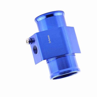 Dailygoods - Auto-water temperatuur sensor adapter - Universeel - Blauw - Koel waterslang verbinding - Geschikt voor de meeste auto’s - 34MM
