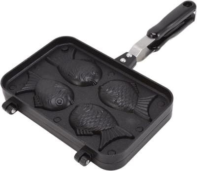 Taiyaki Cake Mould - Visvormige Bakvorm voor Wafels, 4 Trays, Antiaanbaklaag, Ideaal voor Thuisbakken en DIY Desserts, Perfect voor Feestjes en Speciale Gelegenheden