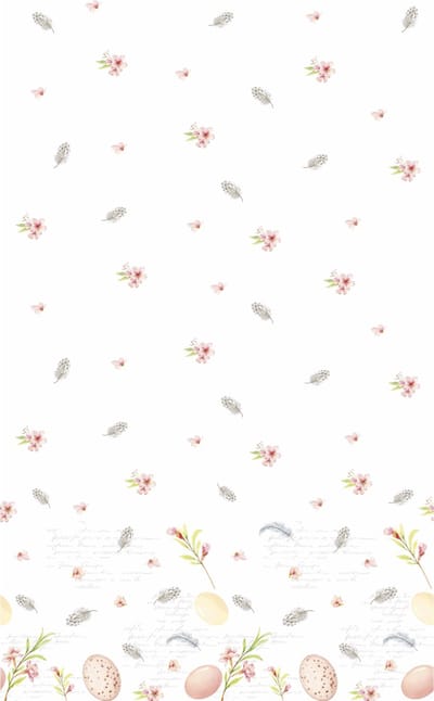 Duni Pasen tafelkleed - tafellaken - paaseieren wit/roze - 138 x 220 cm - Pasen thema