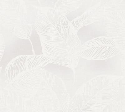 GROTE BLADEREN BEHANG | Floraal - Grijs - A.S. Création Natural Living D`eco