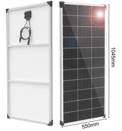 Jently zonnepaneel - lichtgewicht - aluminium frame - 12V batterij lader - 150W - 105 x 53 x 2.5 cm