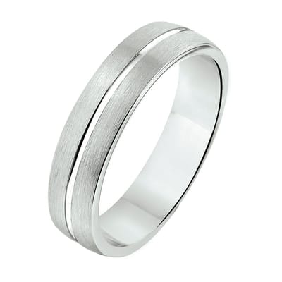 Zilver Gerhodineerde Ring A303 - 5 mm - zonder steen 1315254 19.00 mm (60)