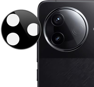IMAK Camera Lens Protector - Geschikt voor Xiaomi Poco F7 Pro Camera Lens Protector - IMAK 9H Tempered Glass - Zwart