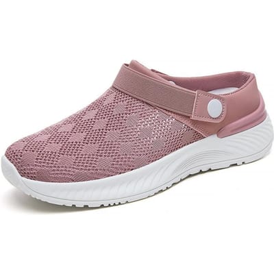 2025 Zomer Nieuwe Damesschoenen Mode Casual Ademende Mesh Pantoffels Schoenen Een Instapper Half Ondersteunende Schoenen Damesschoenen 36 gray