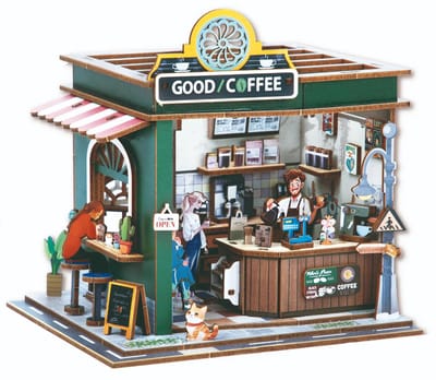 Nook Land – Boekhoekkit koffiebar – houten 3D model – 120 delen