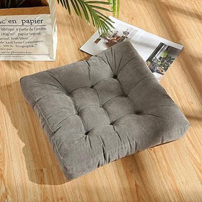 Large Square Floor Pillows Seating for Adults Kids Tufted Corduroy Chair Cushion for Tatami Living Room Meditation Floor Pillow 45x45cm gray