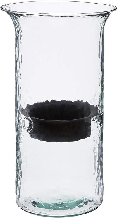 Glazen Kaarscilinder - Cilinder Vaas - Sfeerverlichting - Veelzijdig Decor - 15x7x7 cm - Bruin