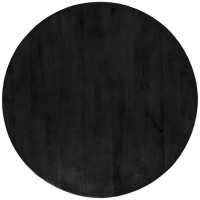 Sfeerwonen Enzo Tafelblad Rond 105 cm Ø – Mangohout Zwart – Massief Hout – Rechte Rand 5 cm – Zonder Onderstel