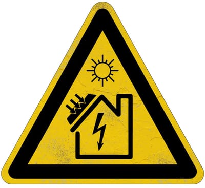 Zonnepanelen waarschuwingsbord | Sign Again materiaal | 15 cm