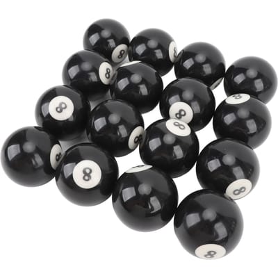 Lot de 16 boules de billard de 2,3 pouces de diamètre, en résine noire, de remplacement pour salle de billard