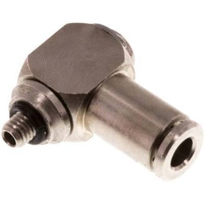 3mm x M 3 90 graden L-vorm Messing Insteekfitting Buitendraad Draaibaar NBR