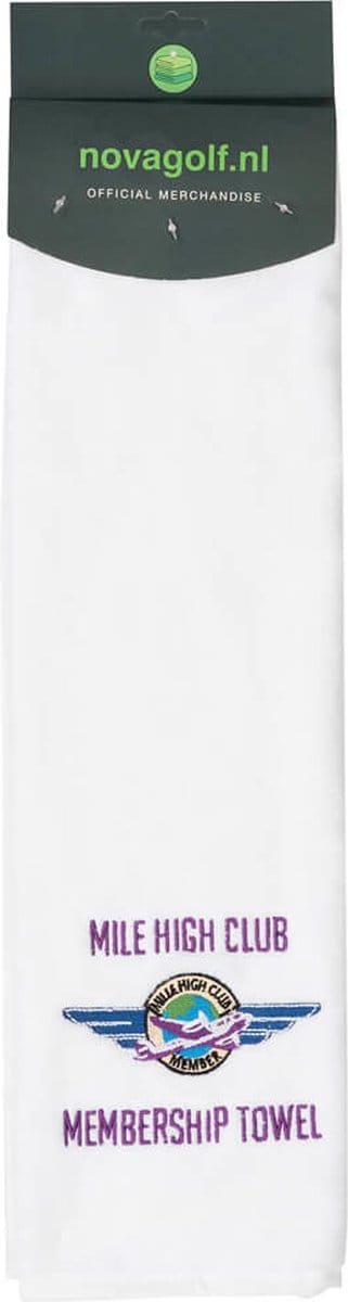 Nova Golf 'Mile High Club Membership' Golfhanddoek - Wit