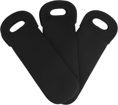 Neopreen Wijnfles Koelerset van 3 Stuks, Beschermende Cover met Handvat, Waterdicht en Wasbaar voor Gemakkelijk Transport