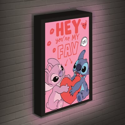 Stitch & Angel ‘Love’ Led Canvas