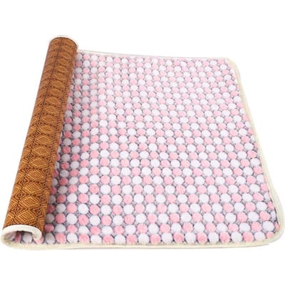 Tapis double face pour toutes saisons Tapis de couchage pour chat résistant aux morsures pour l'été Tapis pour dormir Nids pour chien et chat anti-adhérents pour l'été M：44*50cm