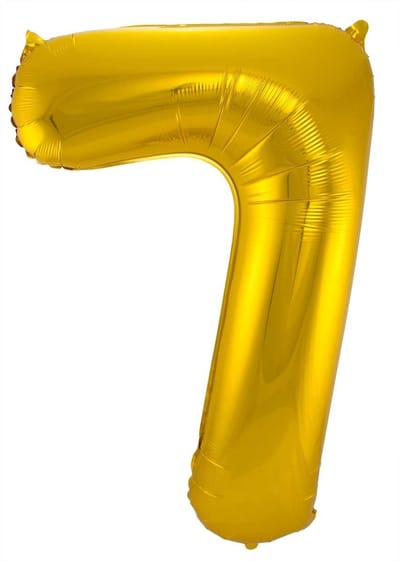 Folieballon 7 jaar - Goud - 86 cm