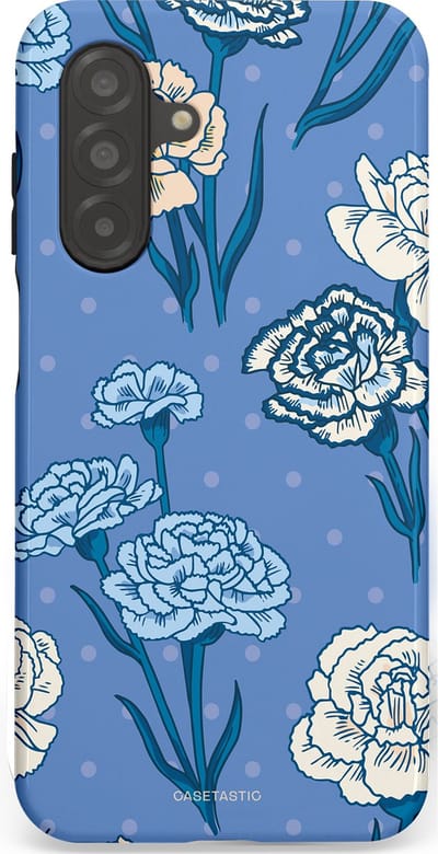 Casetastic hoesje geschikt voor Samsung Galaxy A26 - Dubbellaagse bescherming - Anjer melange - Fashion Case - Lavendel Petrol Zilver