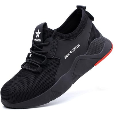 Chaussures de sécurité anti-écrasement et anti-perforation pour hommes, légères, résistantes à l'usure et antidérapantes, Chaussures de protection pour le travail 46 noir