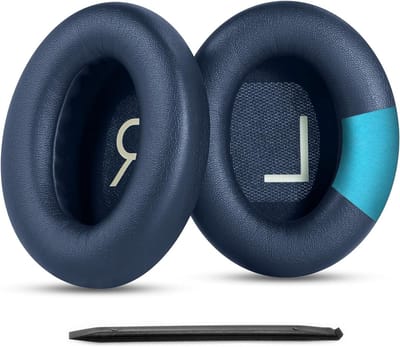 Vervangende Oorkussens voor Draadloze Hoofdtelefoon, Zacht Geheugenfoam, Hoge Dichtheid Geluiddemping, Extra Dikte (Blauw)