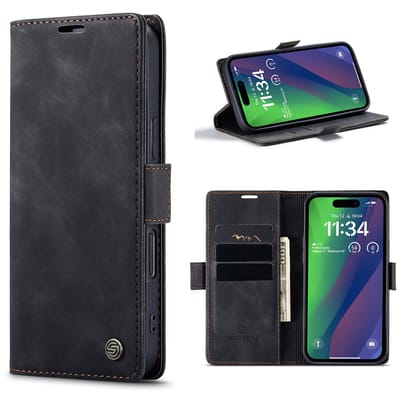 Multimedia & Accessoires Urban Book Case Hoesje geschikt voor Apple iPhone 17 – Zwart -Telefoonhoesje – Met Stand – Kaarthouder – Pasjes Houder – Magneet Sluiting – Bookcase