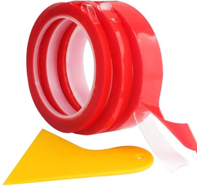 20 mm × 9 m × 3 rollen transparante dubbelzijdige tape, weerbestendig en hittebestendig voor knutselen, kantoor en huishoudelijk gebruik