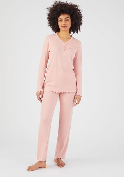 Damart - Pyjama ribgebreid - Dames - Roze - 38-40 (S)