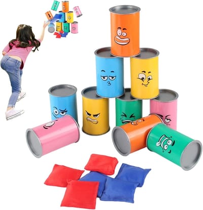 Werpspellen - Kermis Blikken Gooien - Familie Buitenspel - Interactief Speelgoed - 10.2x7cm