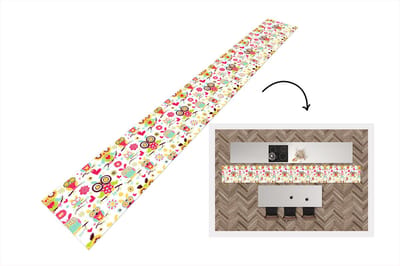 Keukenloper - Keukenmat - Patronen - Uil - Dieren - 400x50 cm - Keuken vloerkleed