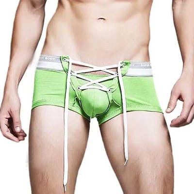 Sexy Heren Boxershort – Veter Sluiting - Groen - Lingerie - Ondergoed - Strak