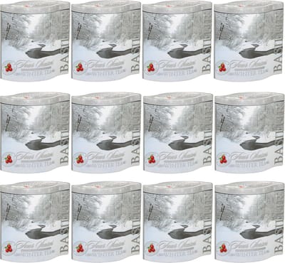 BASILUR Winter Tea - Losbladige zwarte Ceylon-thee met toevoeging van veenbessen in een decoratief blikje, 100 g