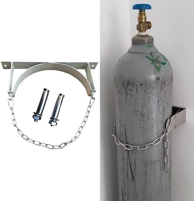 Zuurstoftankhouder - Cilinderopslag - Veilig Transport - Met Veiligheidsketting - 35cm Lengte
