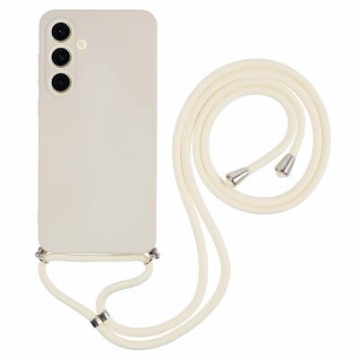 Coverup Hoesje - Geschikt voor Samsung Galaxy S25 FE Hoesje - Coverup Colour TPU Back Cover met Koord - Ecru