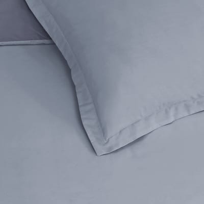 VISION Bicolor - Tweezijdig omkeerbaar Dekbedovertrekset - 100% katoen: zacht en soepel - Kingsize - Dekbedovertrek 260 x 240 cm met 2 bijhorende slopen - Grijs / Lichtgrijs - Oekotex gecertificeerd