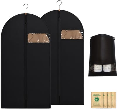Dailygoods- Kledingzak 2-delige set 120 x 60 cm - Kledinghoezen met rits - Schoenentas - Geur-droogzakken - Kledingbescherming - Robuust vliesmateriaal - Kledinghoes