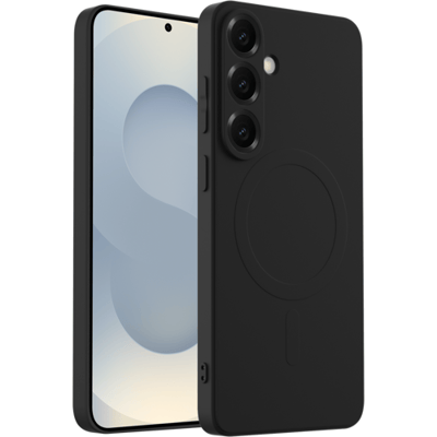 ShieldCase siliconen back cover met magneet geschikt voor Samsung Galaxy S25 hoesje - TPU / siliconen backcover - telefoonhoesje speciaal voor magnetische accessoires - hoesje met camera cover (zwart)
