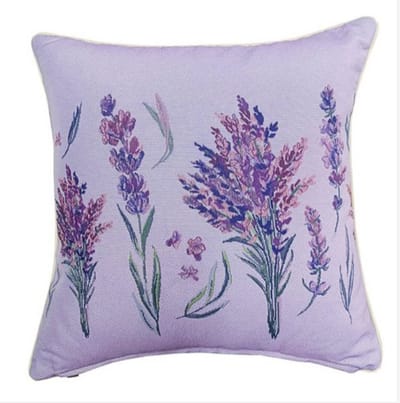Kussenhoes - Gobelinstof - Lavendel - Lavender - Paarse achtergrond - 45 cm
